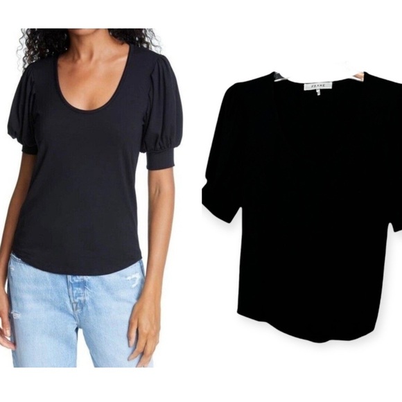 Frame Denim Tops - Frame puff sleeve scoop neck Top